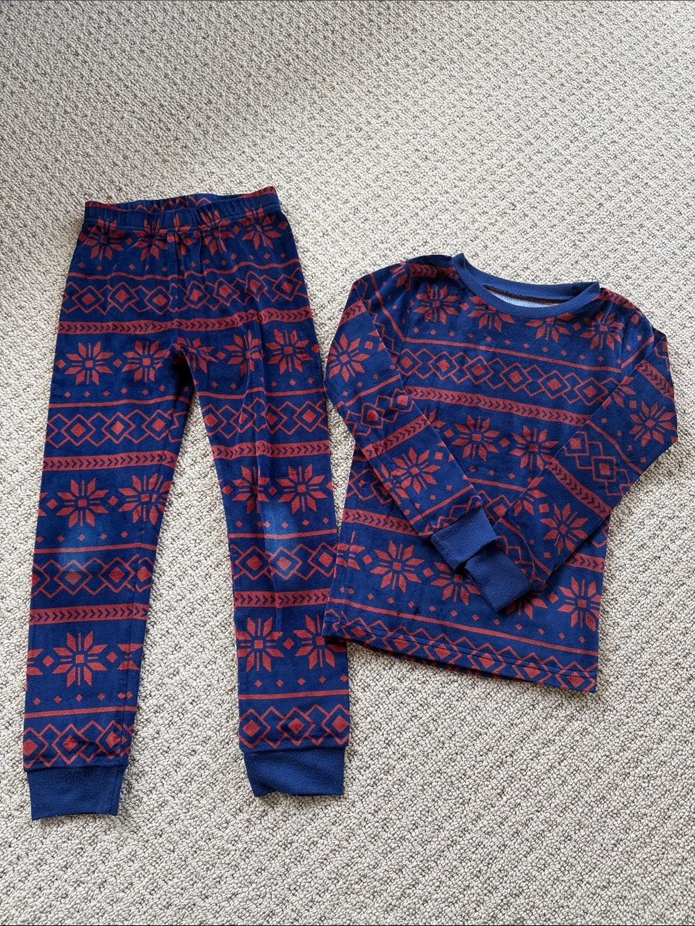 Carter’s Kids Navy and Red Fair Isle Pajama Set